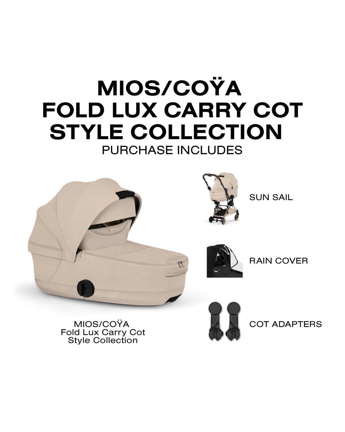CYBEX MIOS/COYA Fold Lux Carry Cot - Style Collection – Bambi Baby