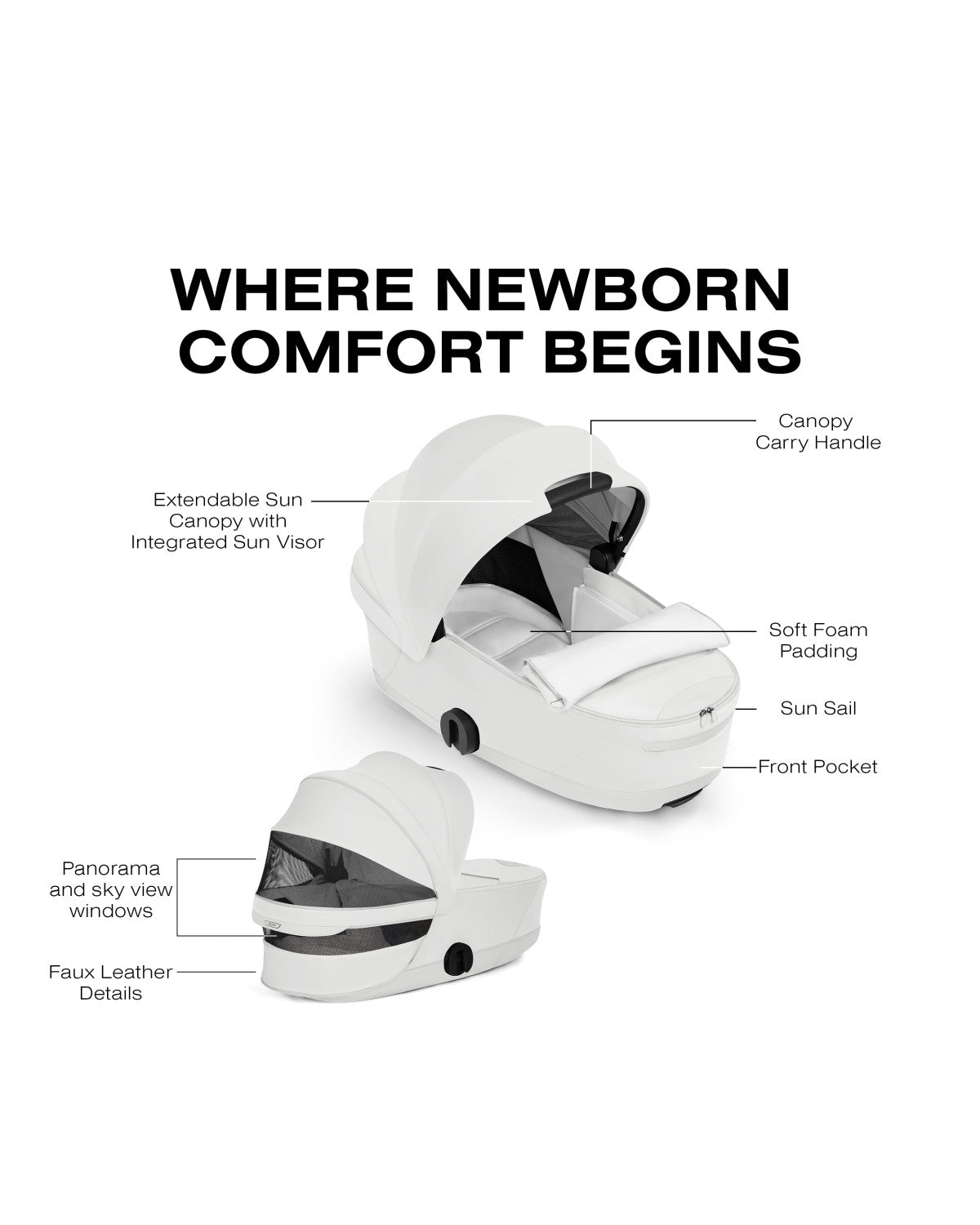 CYBEX MIOS/COYA Fold Lux Carry Cot - Style Collection- Bambi Baby
