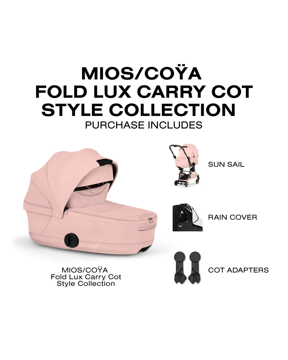 CYBEX MIOS/COYA Fold Lux Carry Cot - Style Collection- Bambi Baby