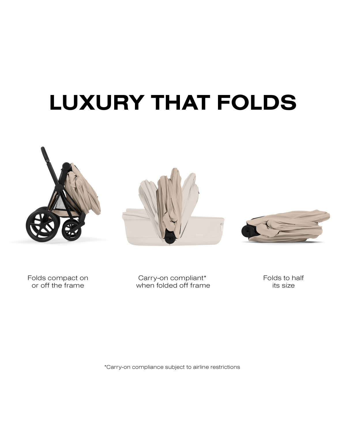 CYBEX PRIAM Fold Lux Carry Cot - Comfort Collection- Bambi Baby