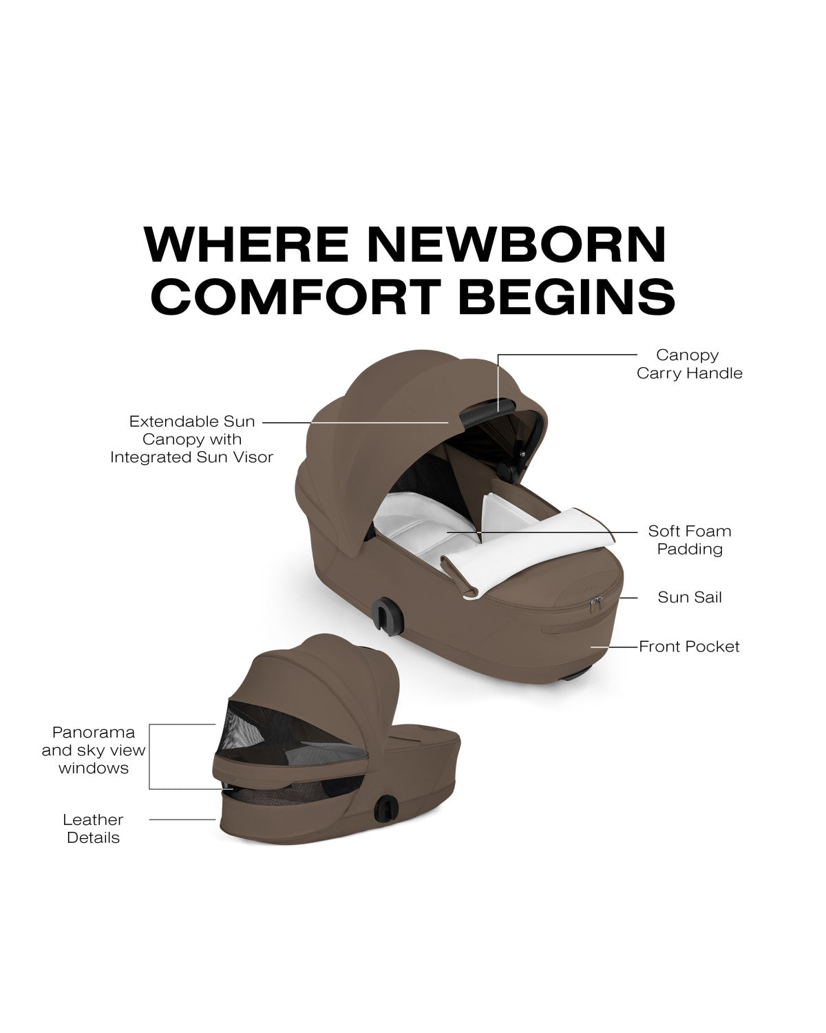 CYBEX MIOS/COYA Fold Lux Carry Cot - Style Collection- Bambi Baby