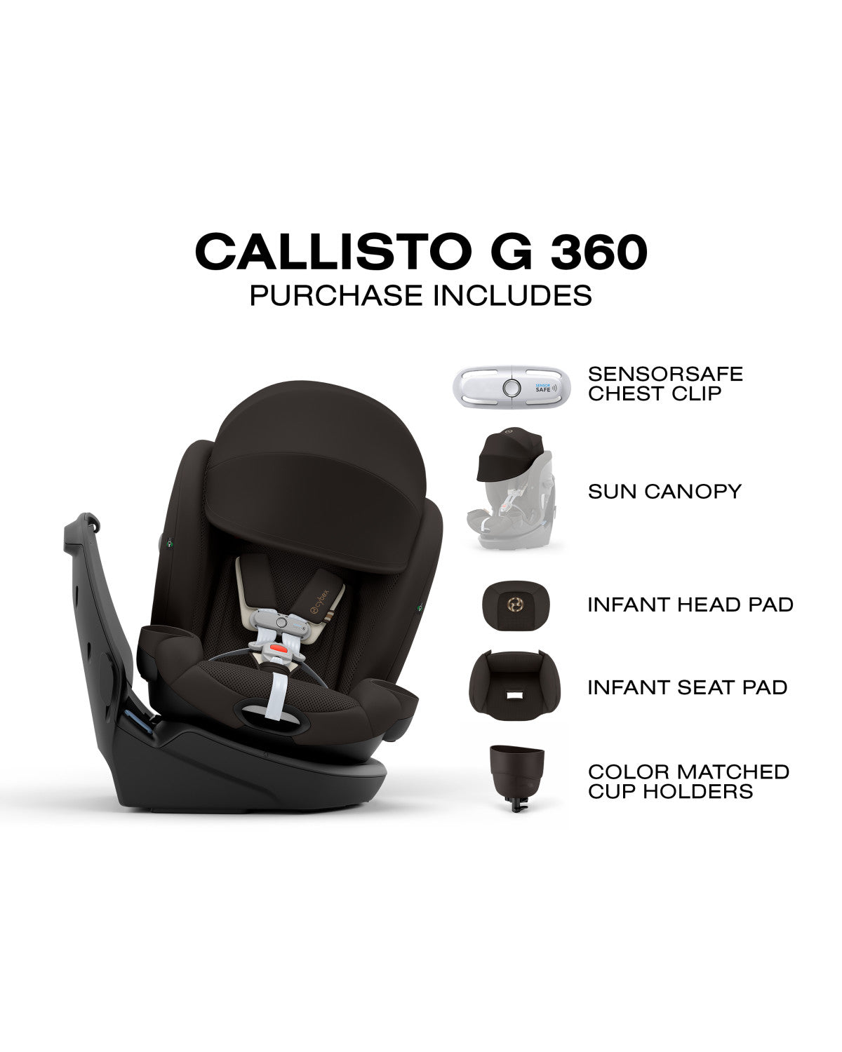 CYBEX Callisto G 360° Rotating All-in-One Convertible Car Seat- Bambi Baby