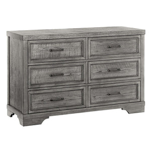 Brushed Pewter Wood Westwood Design Foundry 6 Drawer Dresser - Front Angle | Bambi Baby