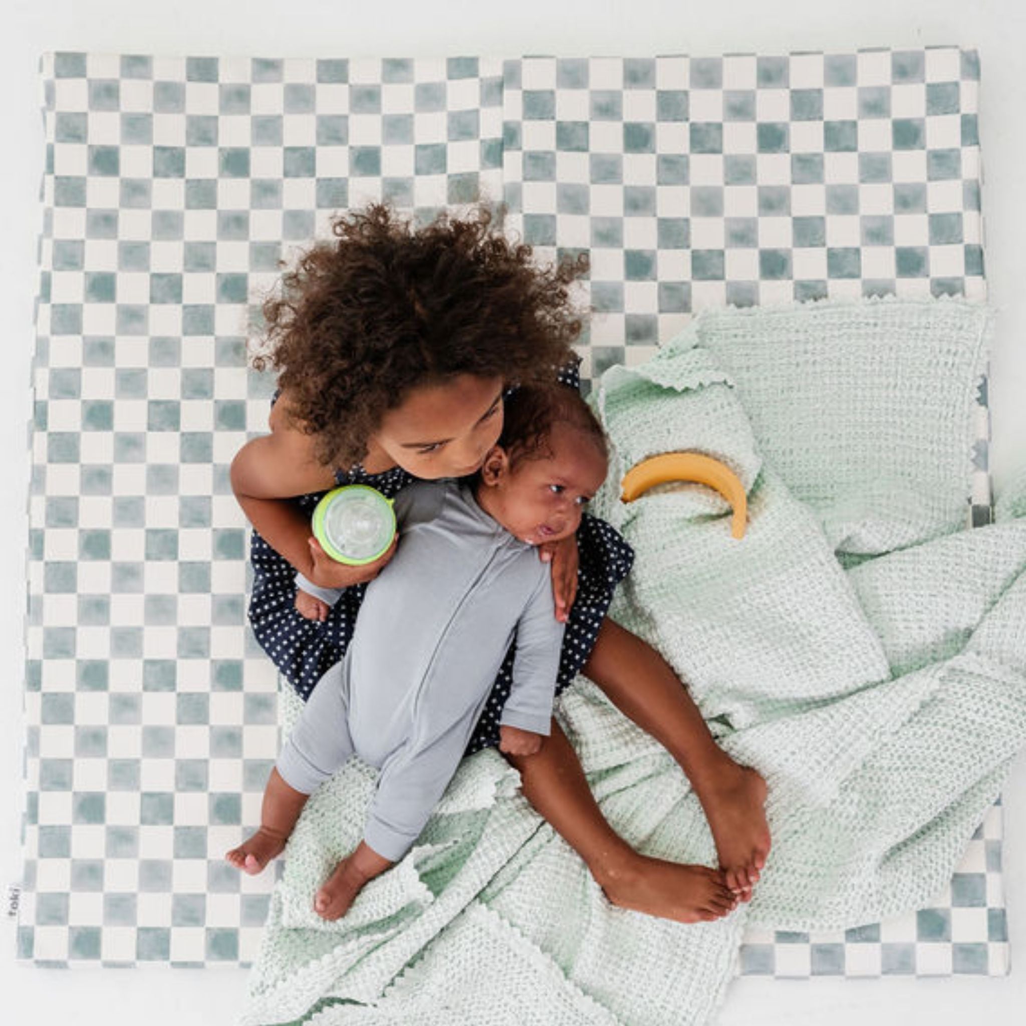 Toki Kids Checker Matcha Vegan Leather Mat- Bambi Baby