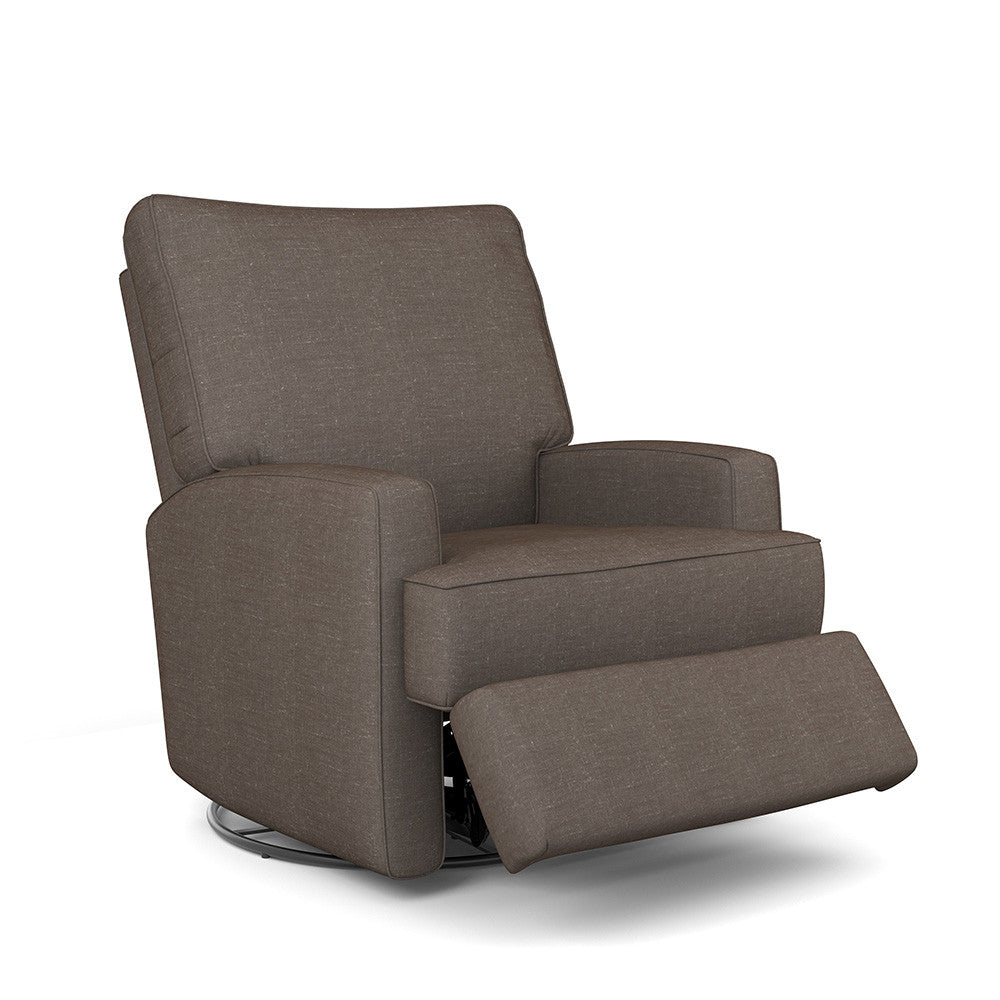 Best Chairs Kersey Swivel Recliner in Charcoal Gray- Bambi Baby