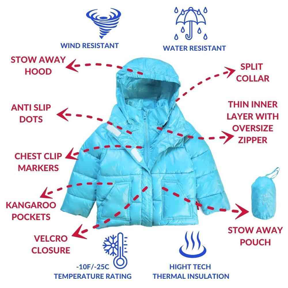 Onekid Car Seat Coat | The Road Coat Vegan - Aqua- Bambi Baby