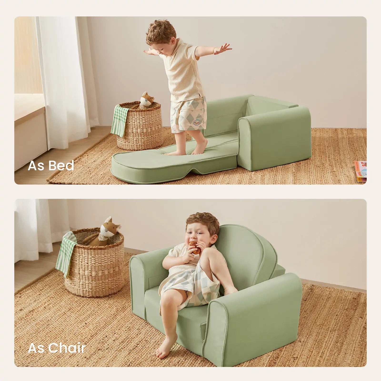 Tiny Land® GentleSnug Kid Chair - Sage- Bambi Baby