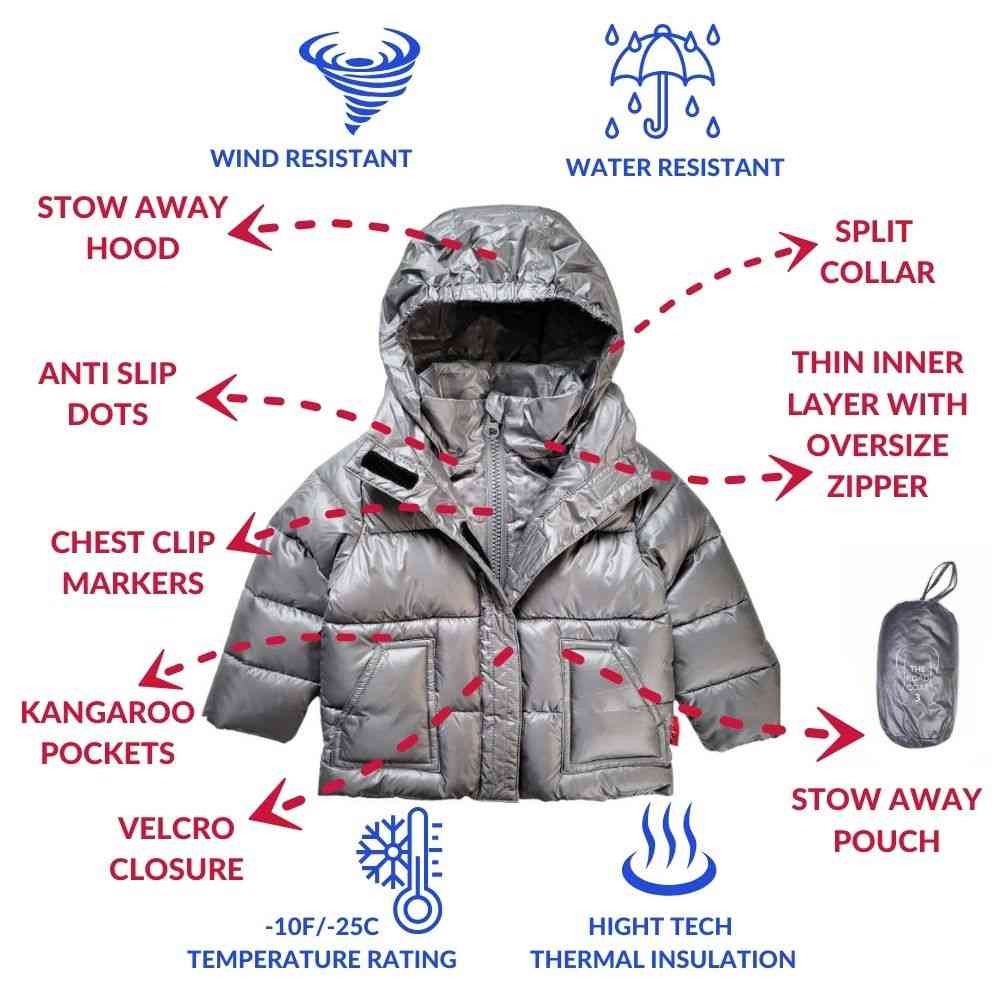 Onekid Car Seat Coat | The Road Coat Vegan - Platinum- Bambi Baby