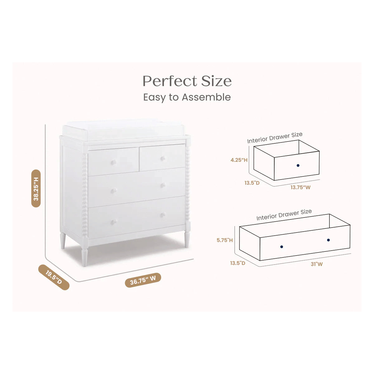 jenny lind dresser white Delta Children Saint 4 Drawer Dresser With Changing Top – Bambi Baby