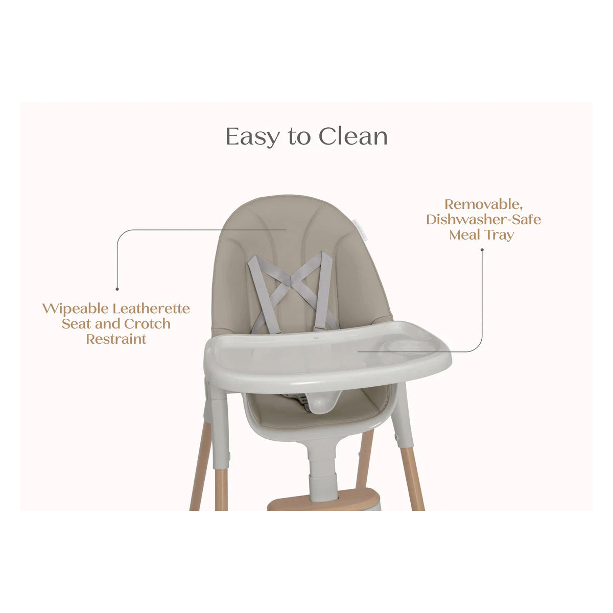 Delta Children Duet 2-In-1 High Chair And Infant Seat - Taupe (2421)- Bambi Baby