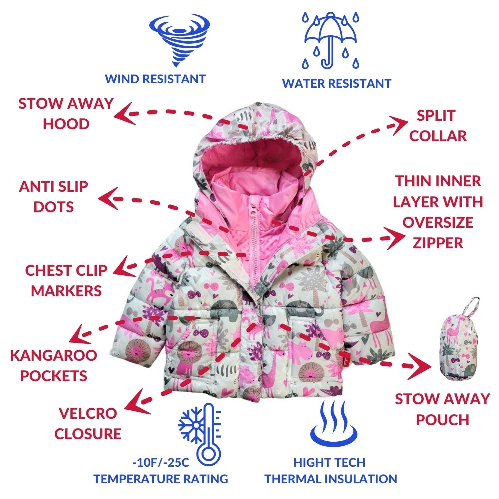 Onekid Car Seat Coat | The Road Coat Vegan - Safari Print- Bambi Baby