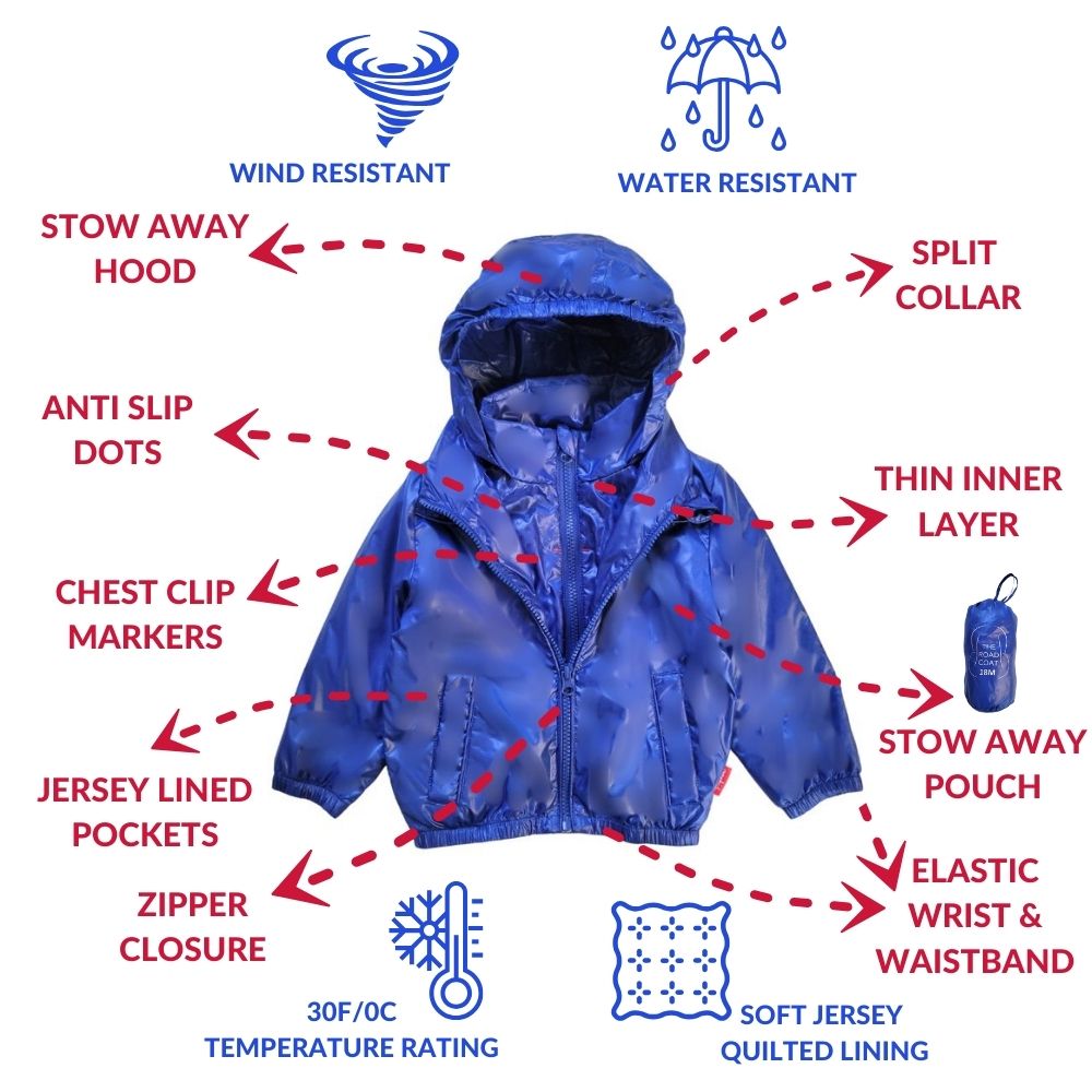 Onekid Car Seat Coat | The Road Coat Transition - Royal Blue- Bambi Baby