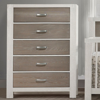 Natart Rustico Moderno Collection 5 Drawer Dresser in White and Owl- Bambi Baby