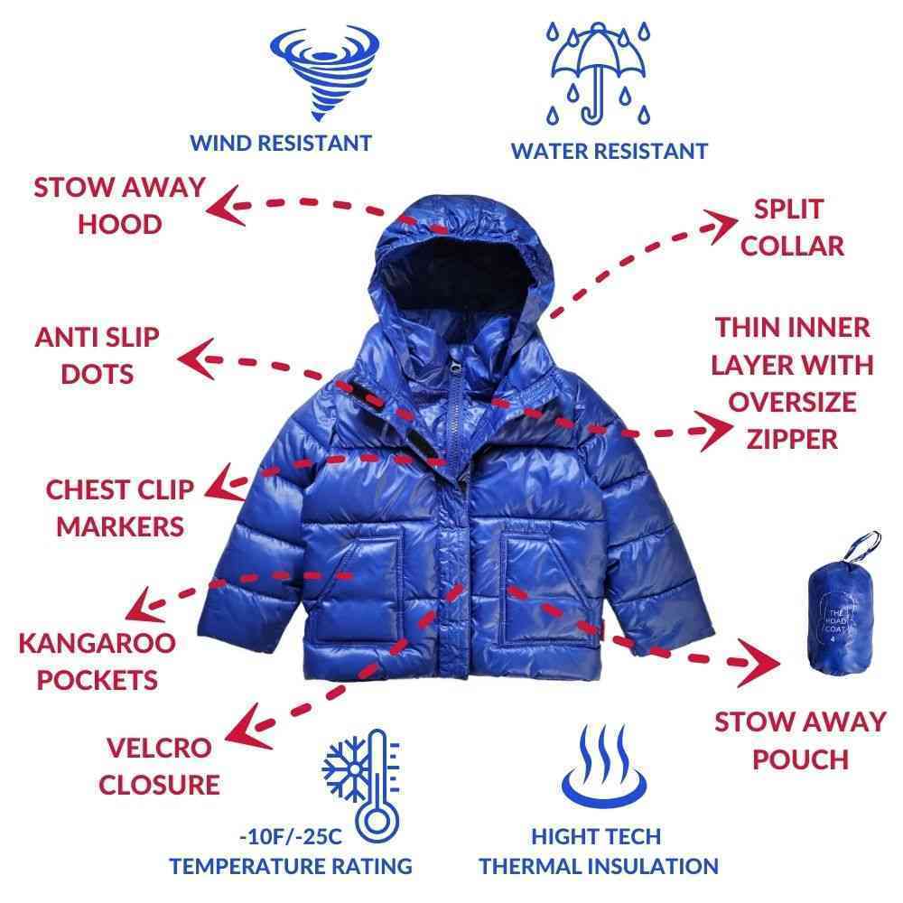 Onekid Car Seat Coat | The Road Coat Vegan - Royal Blue- Bambi Baby