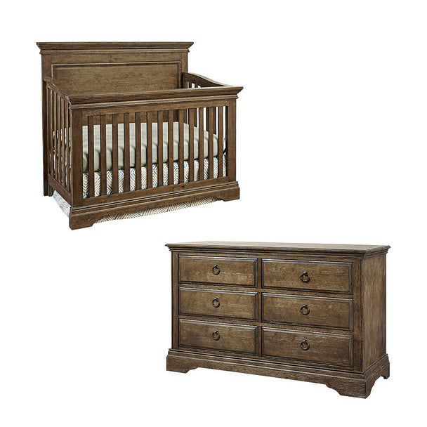 Westwood Riley Collection 2 Piece Nursery Set Crib and Double Dresser in Almond- Bambi Baby