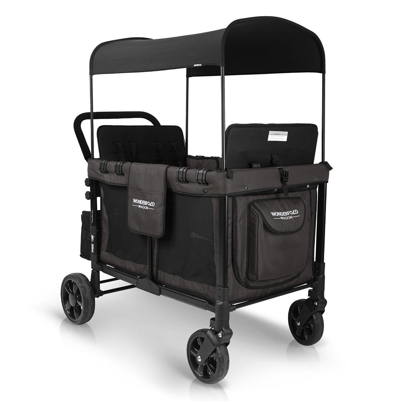 Wonderfold W4 OG Quad Stroller Wagon in Volcanic Black- Bambi Baby