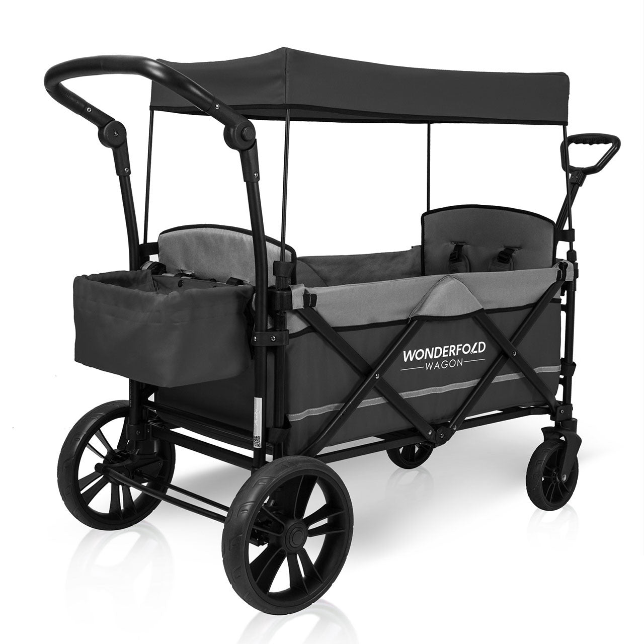 Wonderfold X2 Push & Pull Double Stroller Wagon in Stone Gray- Bambi Baby