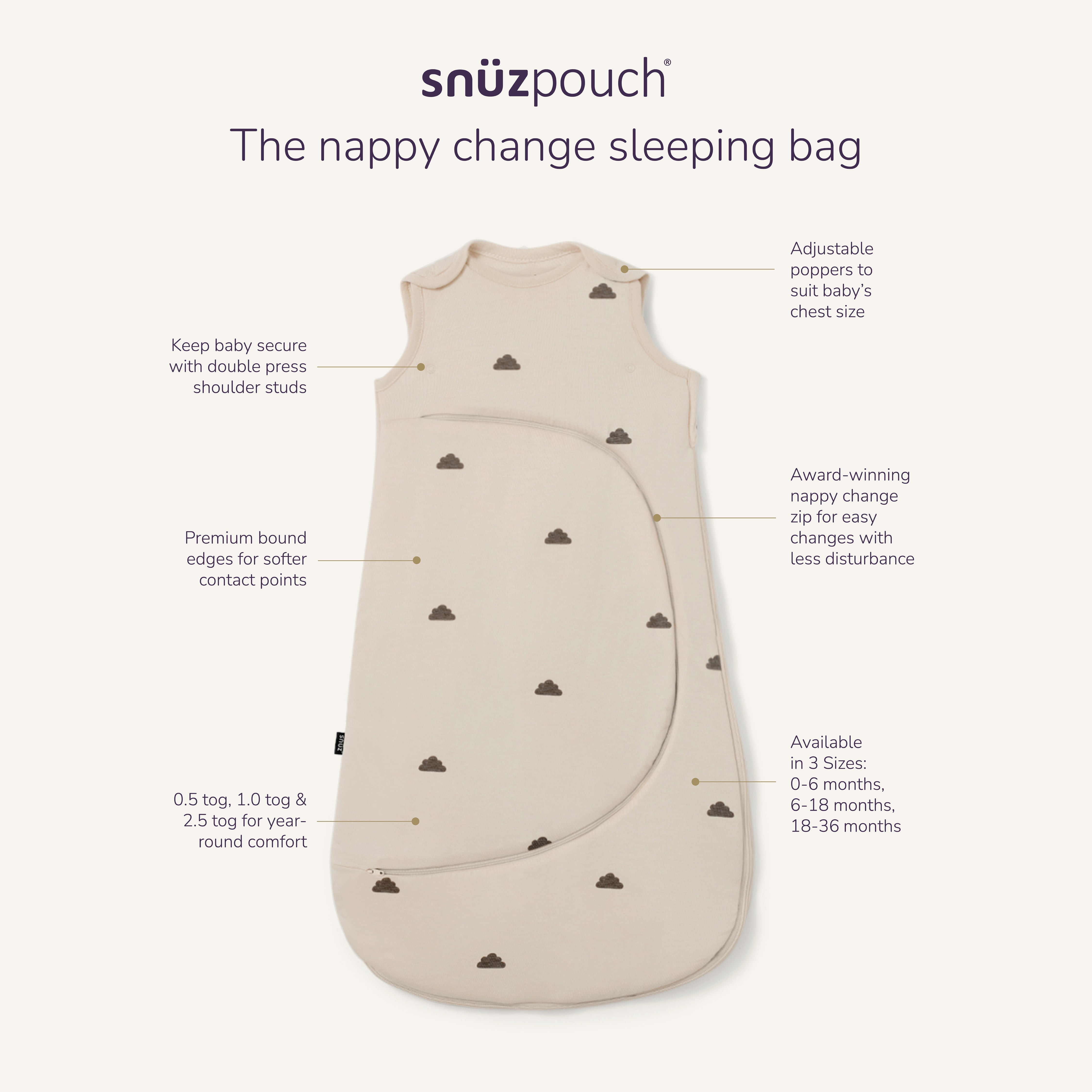 Snuz SnuzPouch Sleeping Bag- Bambi Baby