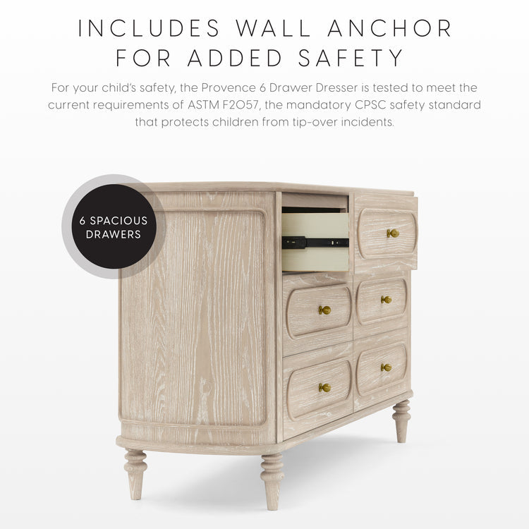 Bellini Provence 6 Drawer Dresser- Bambi Baby