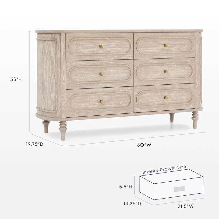 Bellini Provence 6 Drawer Dresser- Bambi Baby