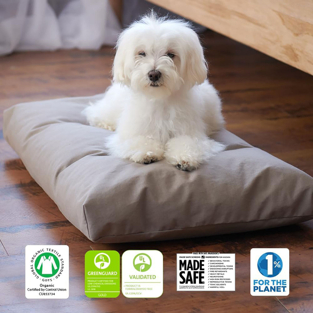 Naturepedic Pet Bed M 30" Waterprooof Cover - Taupe- Bambi Baby