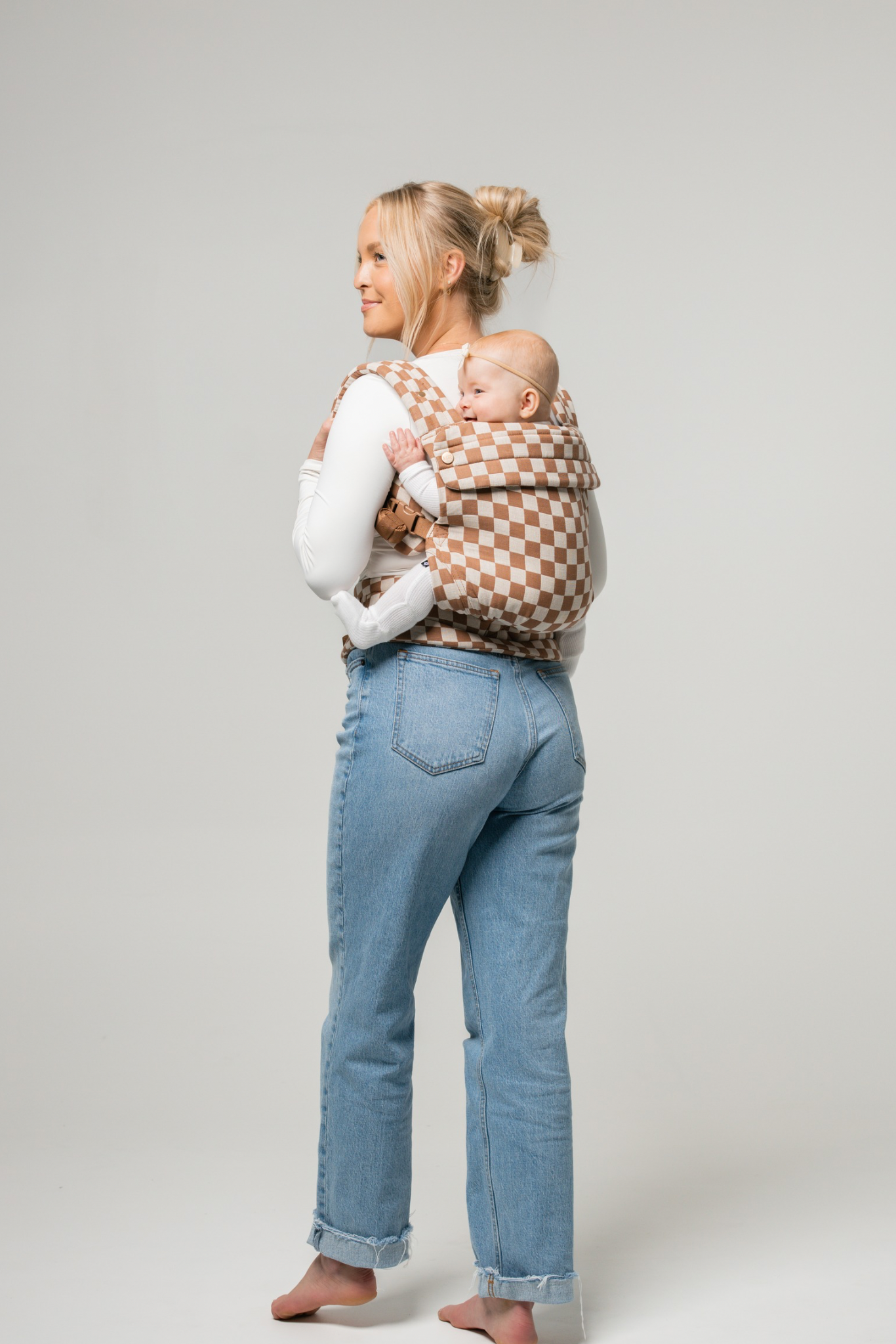 Mabē The Monarch Carrier - Mocha Check- Bambi Baby