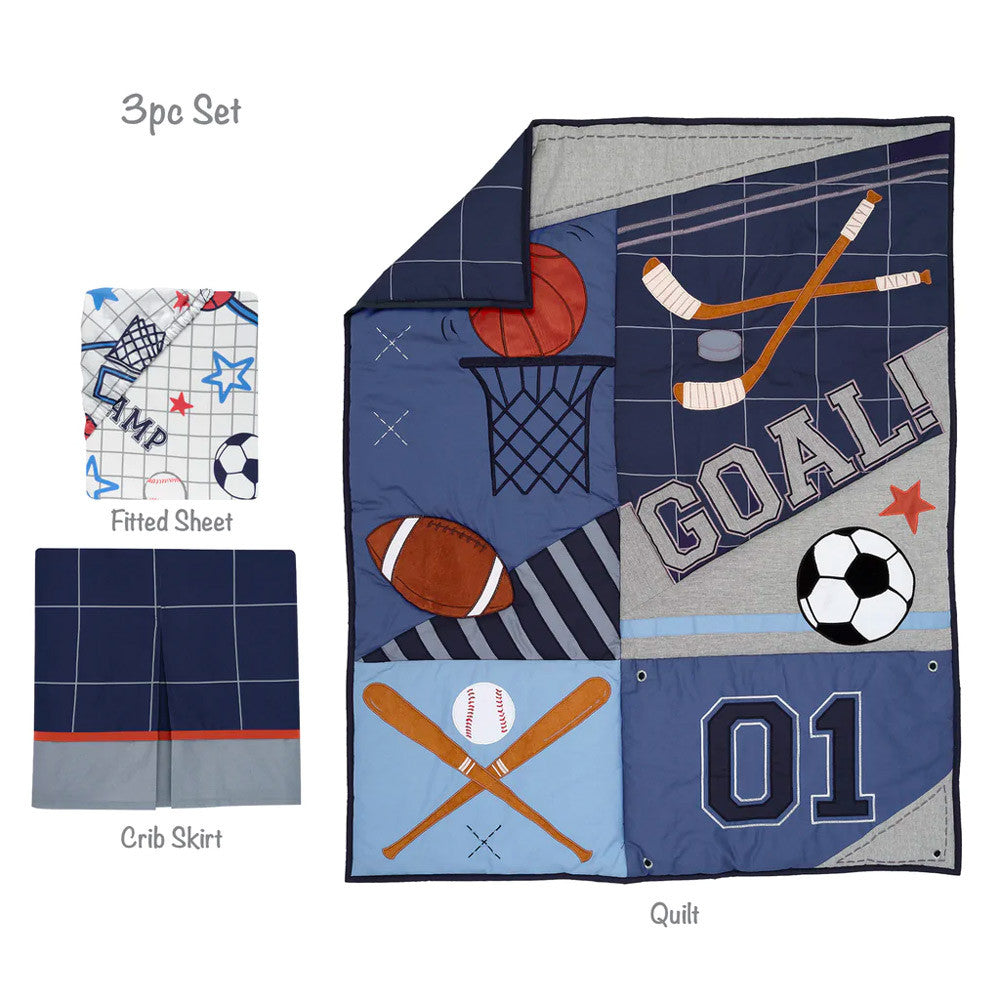 Lambs & Ivy Baby Sports 3-Piece Bedding Set- Bambi Baby