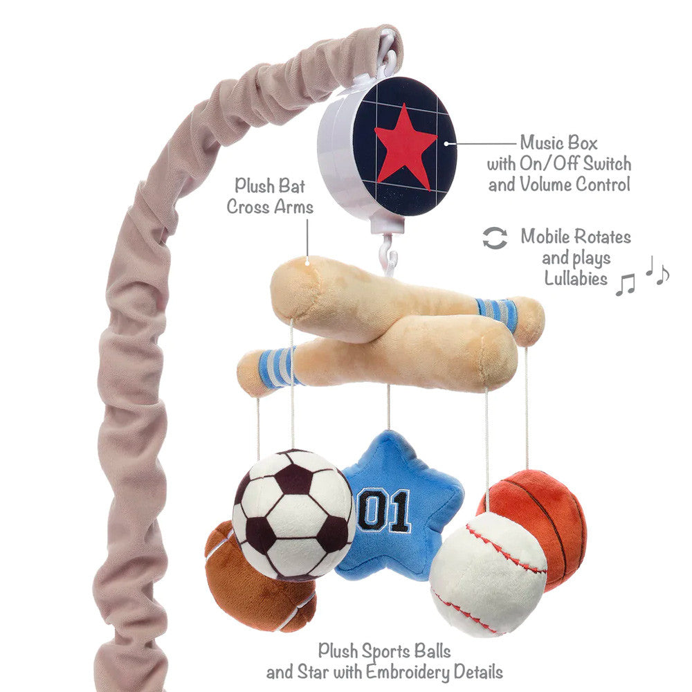 Lambs & Ivy Baby Sports Musical Mobile - Plays 20 minutes- Bambi Baby