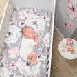 Lambs & Ivy Botanical Baby Sheet - Grey Floral - Bambi Baby