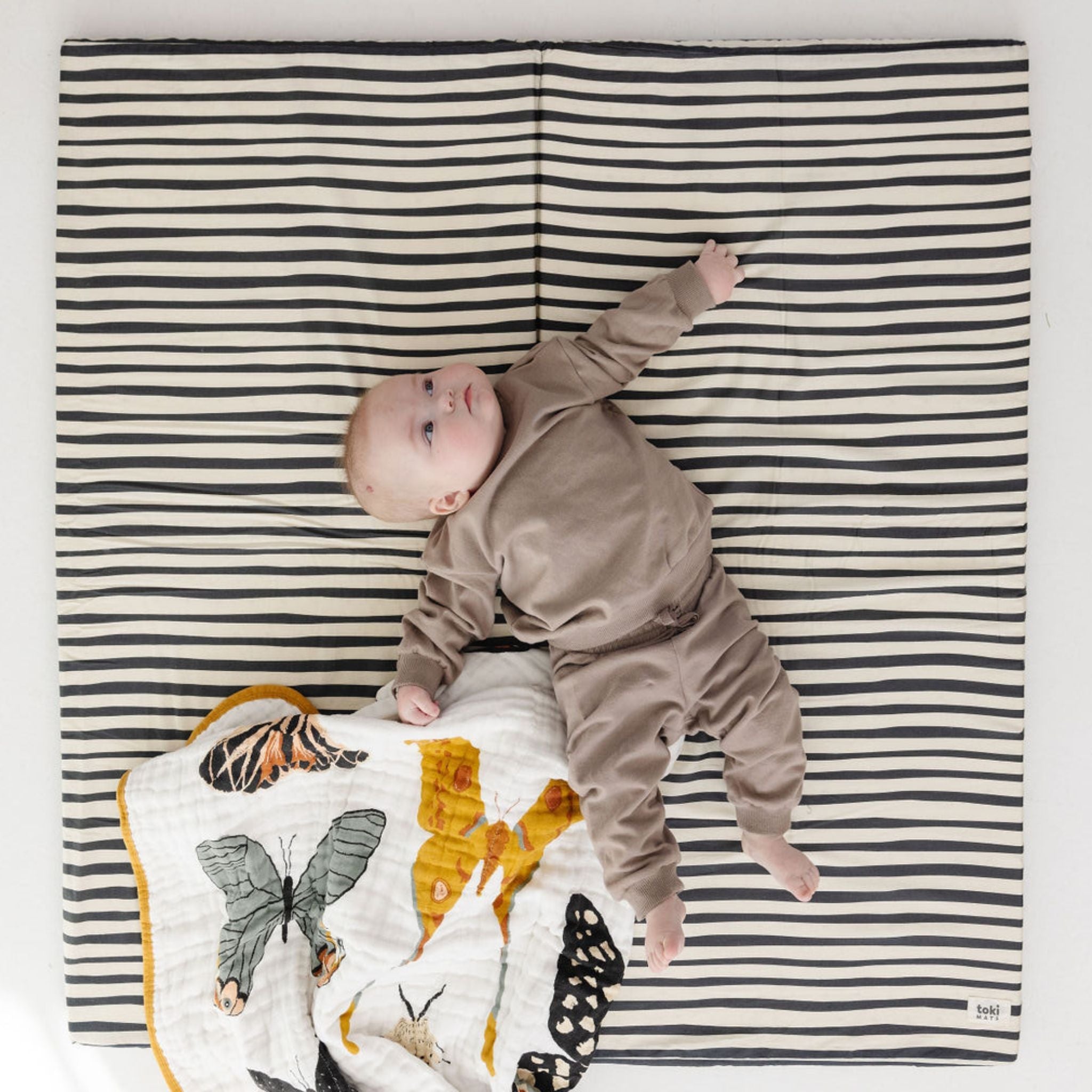 Toki Kids Bold Stripe Organic Cotton Mat- Bambi Baby
