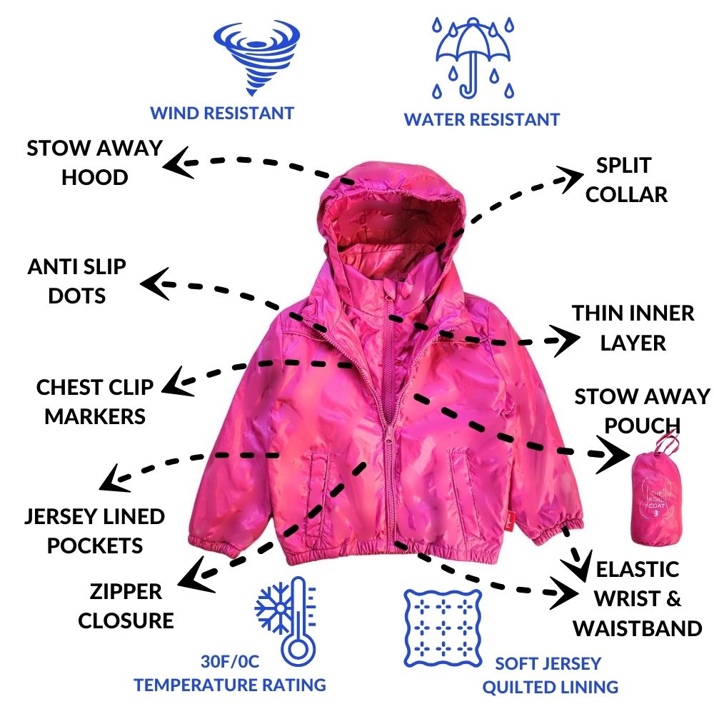 Onekid Car Seat Coat | The Road Coat Transition - Fuchsia- Bambi Baby