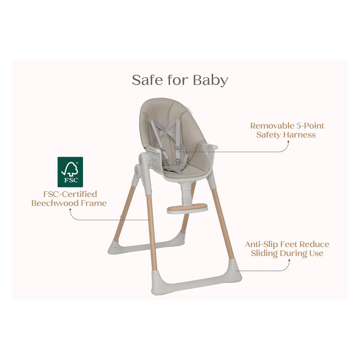 Delta Children Duet 2-In-1 High Chair And Infant Seat - Taupe (2421)- Bambi Baby
