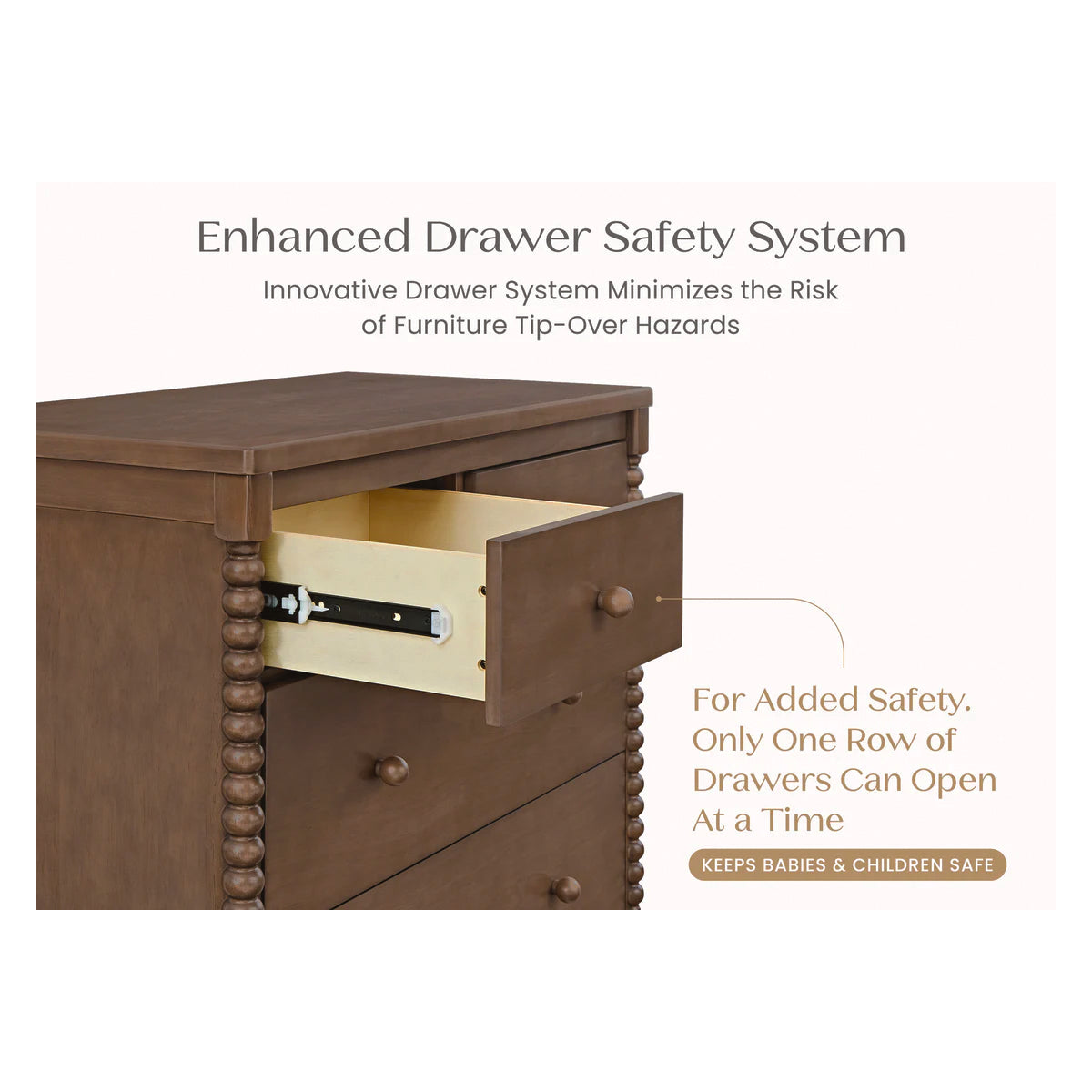 Delta Children Saint 4 Drawer Dresser With Changing Top- Bambi Baby