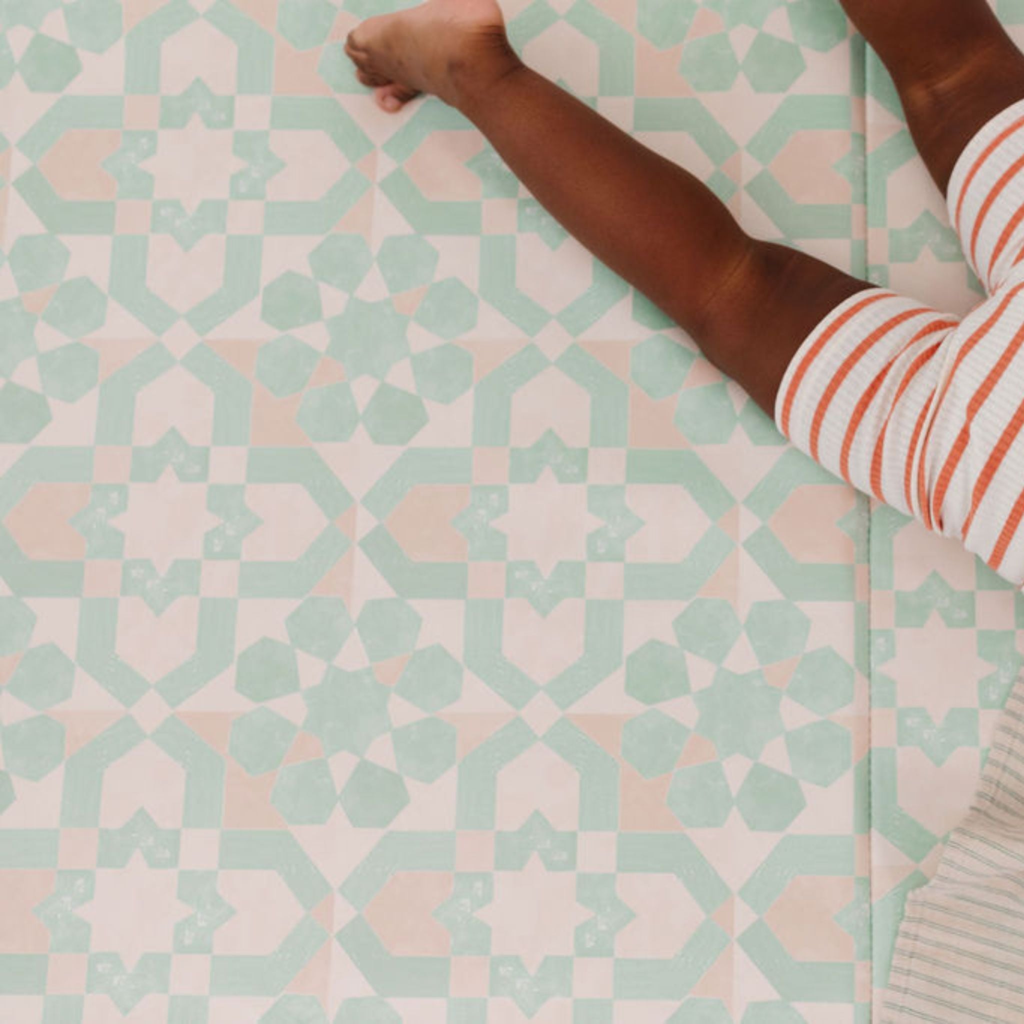 Toki Kids Green Tile Vegan Leather Mat- Bambi Baby