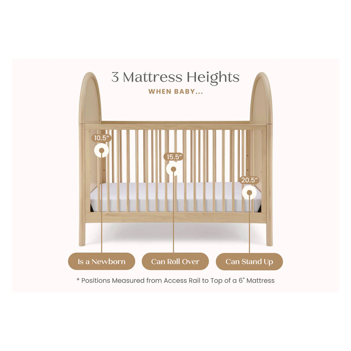 Delta Children Vivi 4-In-1 Convertible Crib- Greenguard Gold Certified- Bambi Baby