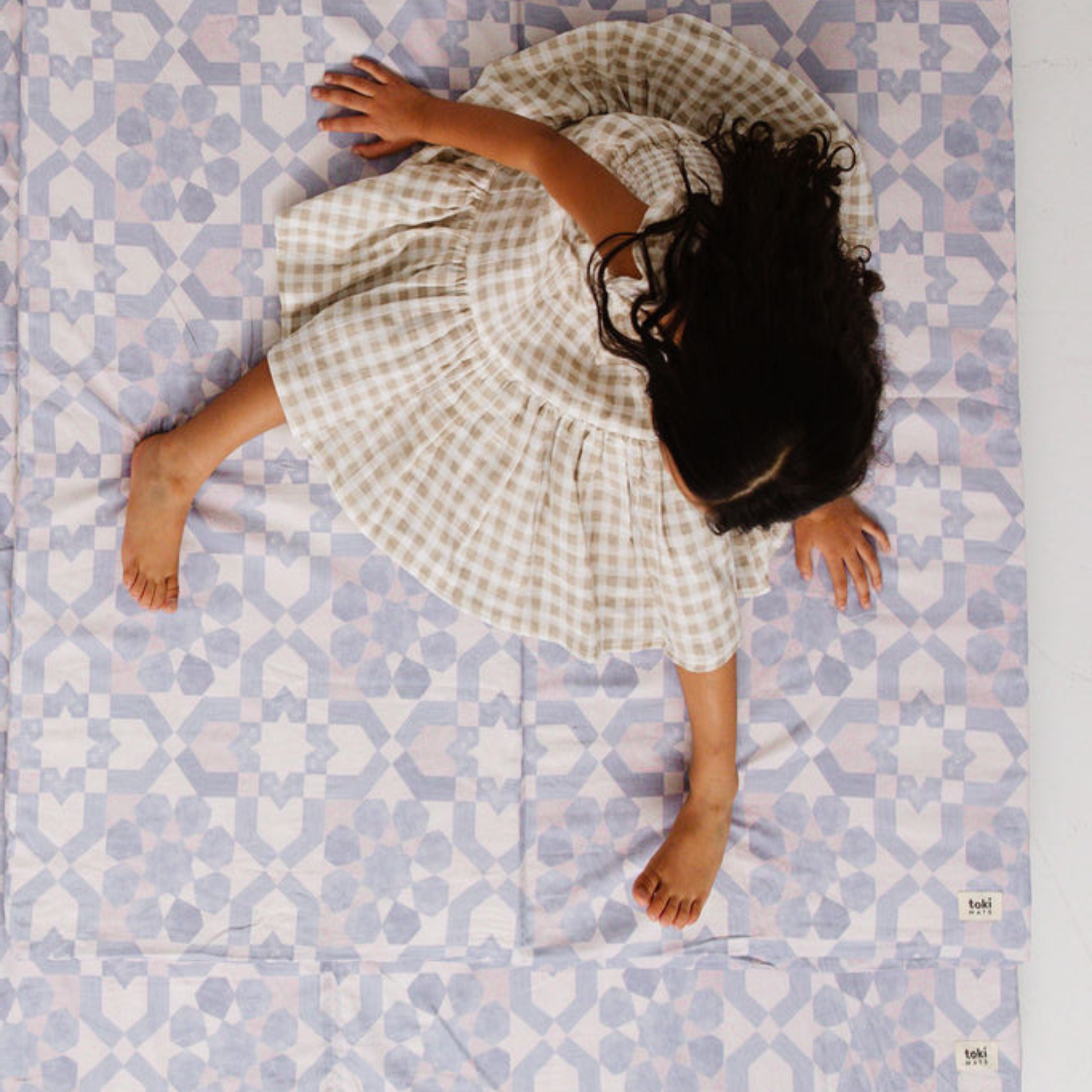 Toki Kids Blue Tile Organic Cotton Mat- Bambi Baby