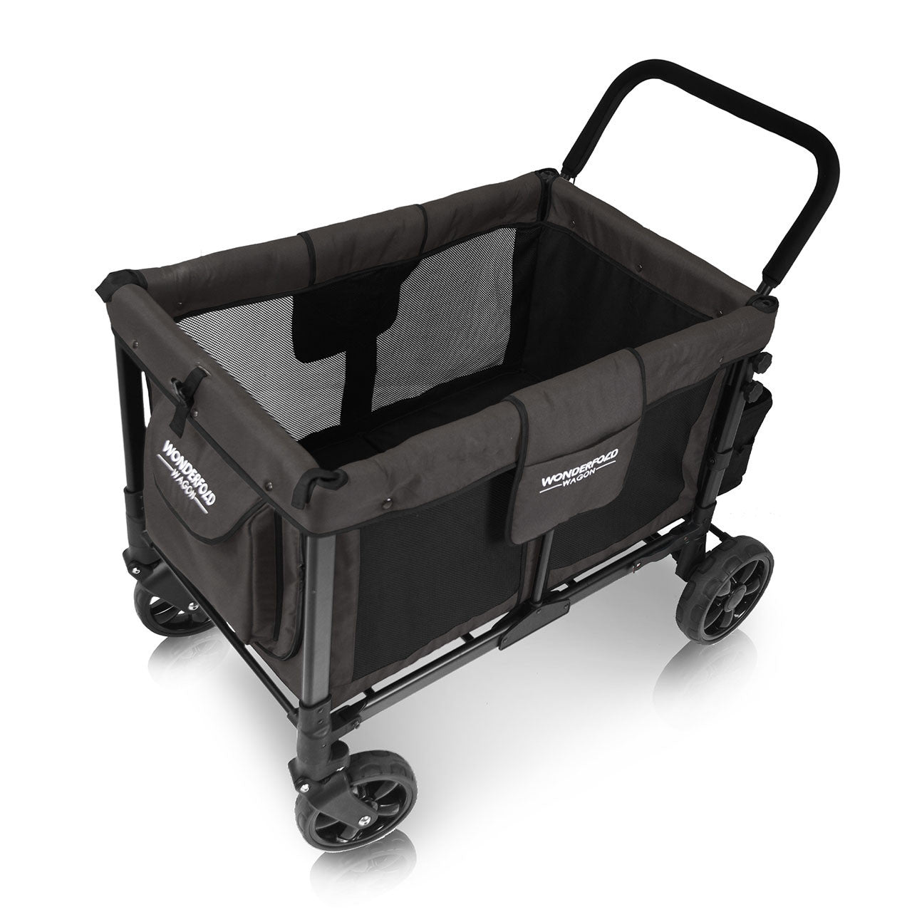 Wonderfold W4 OG Quad Stroller Wagon in Volcanic Black- Bambi Baby