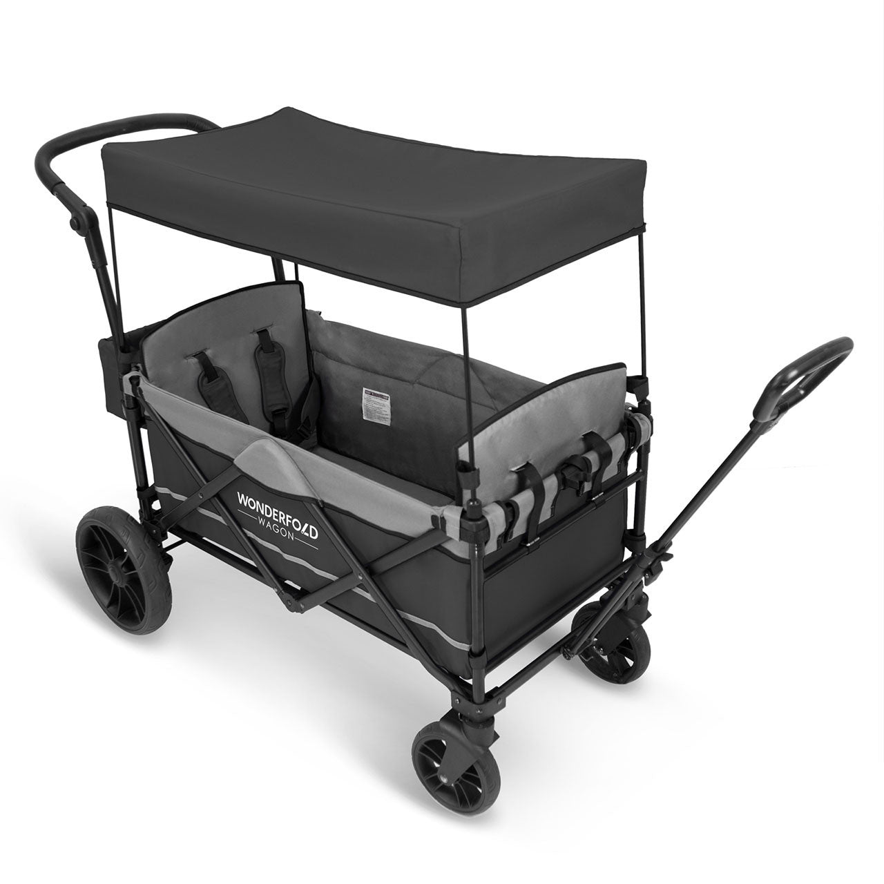 Wonderfold X2 Push & Pull Double Stroller Wagon in Stone Gray- Bambi Baby