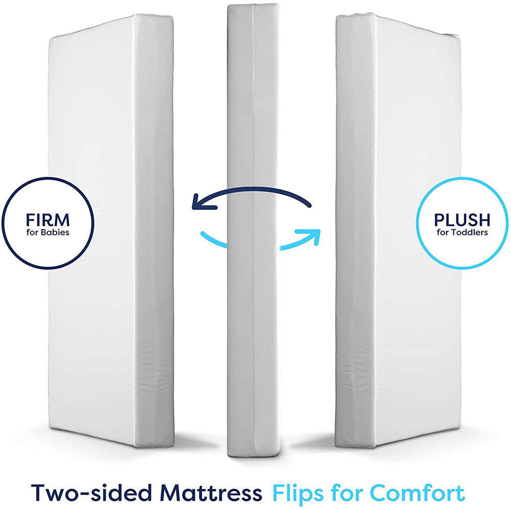 Moonlight Slumber Little Dreamer 5" All Foam Crib Mattress - Dual Firmness- Bambi Baby
