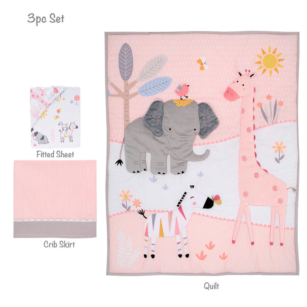 Lambs & Ivy Jazzy Jungle 3-Piece Bedding Set*- Bambi Baby