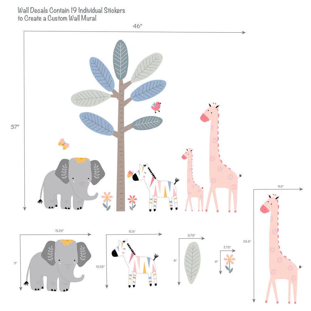 Lambs & Ivy Jazzy Jungle Wall Decals- Bambi Baby