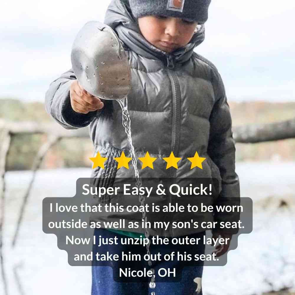 Onekid Car Seat Coat | The Road Coat Down - Platinum- Bambi Baby