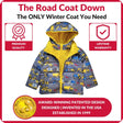 Onekid Car Seat Coat | The Road Coat Down - Construction Print - Bambi Baby