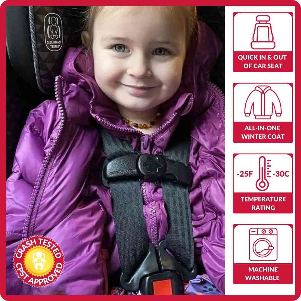 Onekid Car Seat Coat | The Road Coat Down - Plum- Bambi Baby