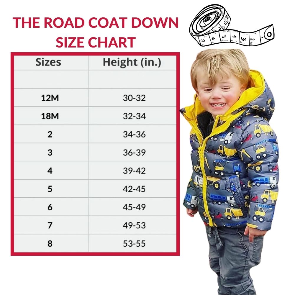Onekid Car Seat Coat | The Road Coat Down - Construction Print- Bambi Baby