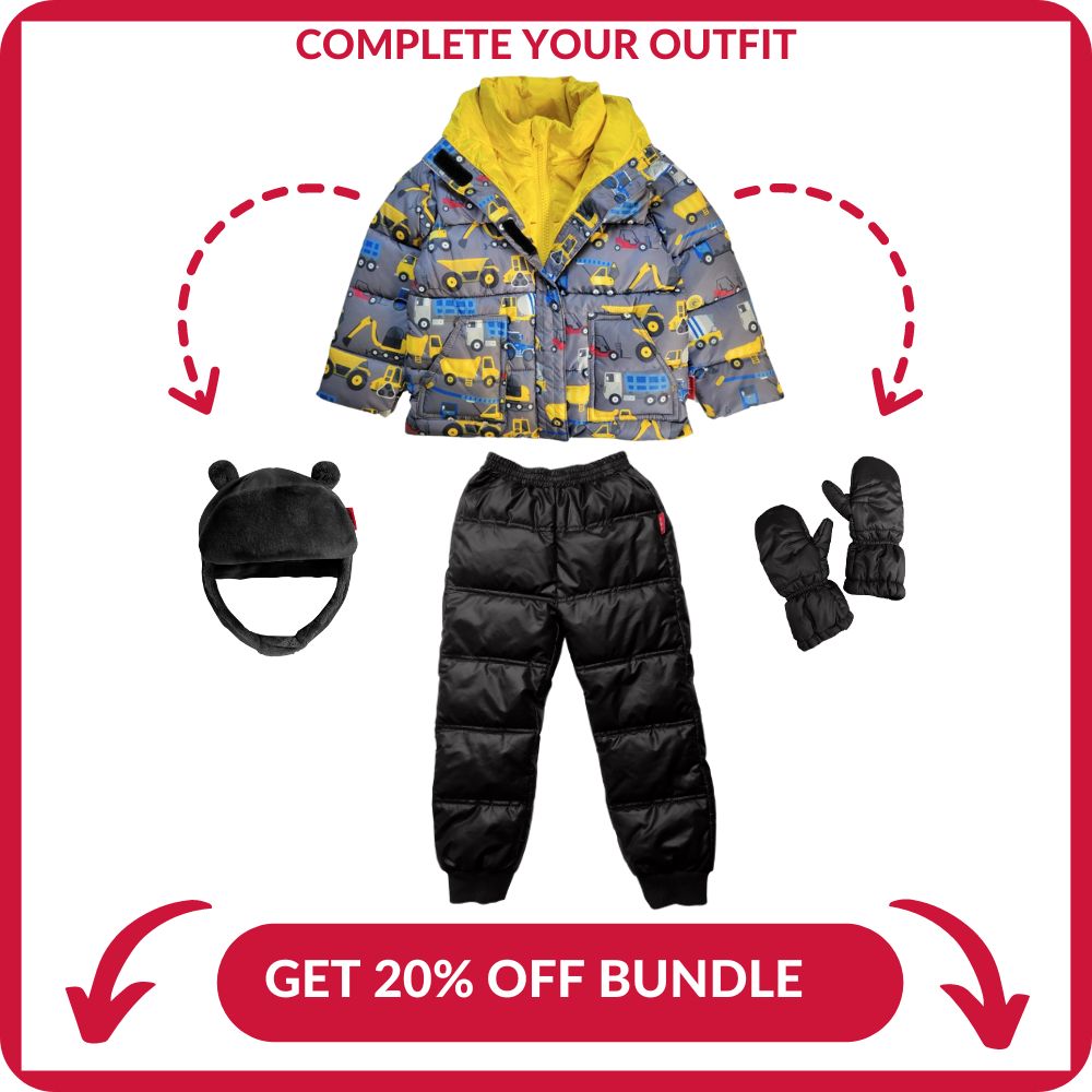 Onekid Car Seat Coat | The Road Coat Vegan - Construction Print- Bambi Baby