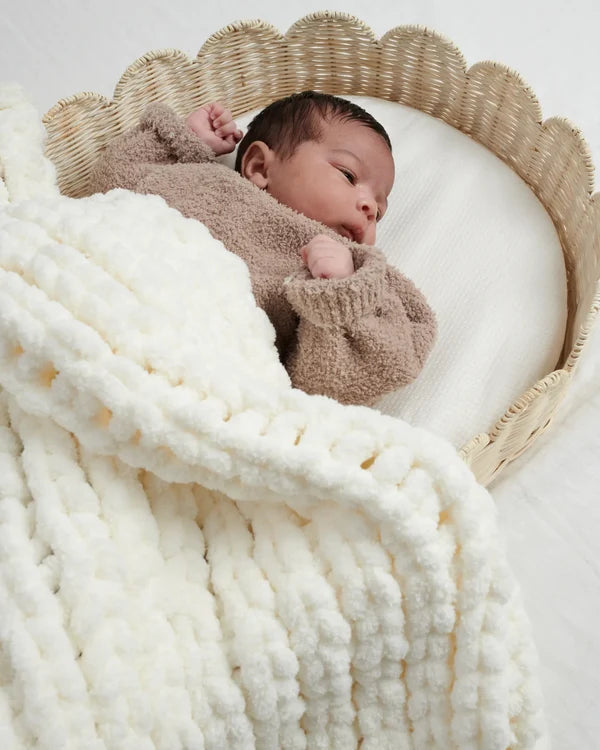 7AM Enfant Hand-Knit Chenille Throw- Bambi Baby