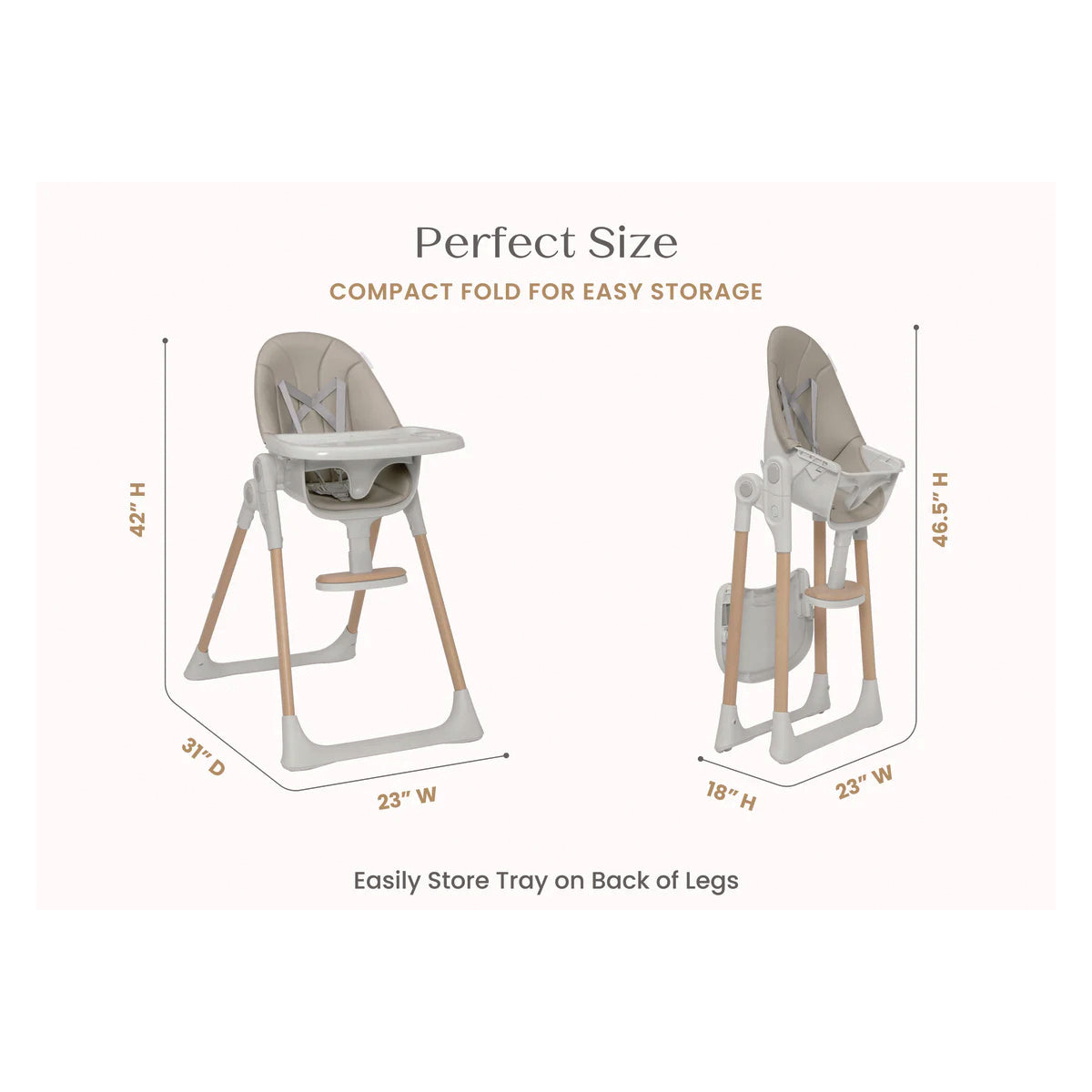 Delta Children Duet 2-In-1 High Chair And Infant Seat - Taupe (2421)- Bambi Baby