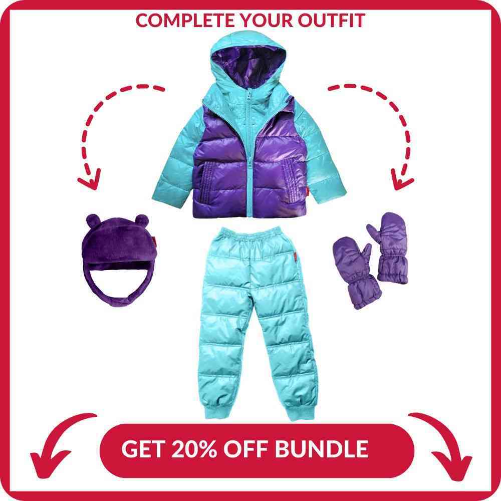 Onekid Car Seat Coat | The Road Coat Down - Aqua/Purple- Bambi Baby