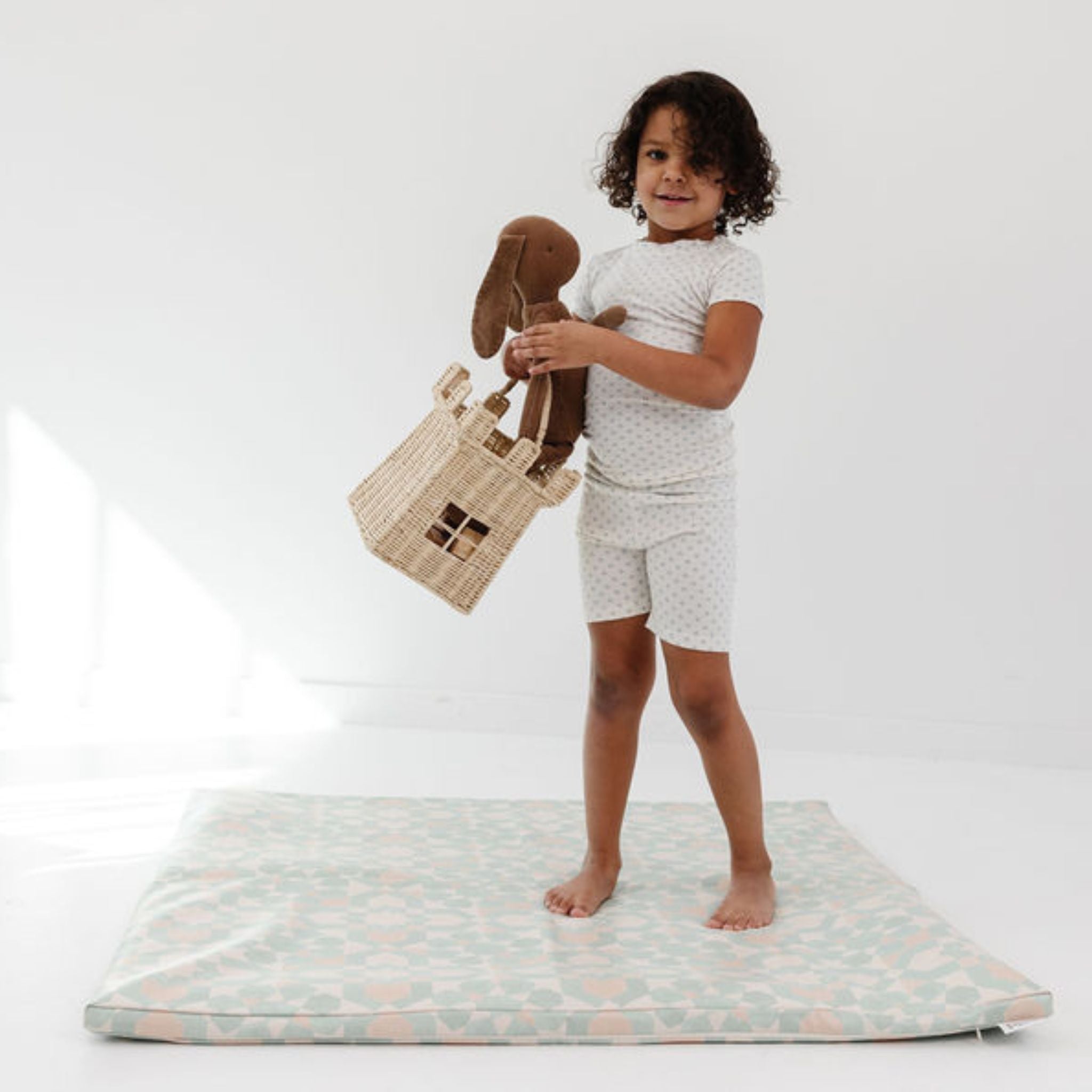 Toki Kids Green Tile Vegan Leather Mat- Bambi Baby